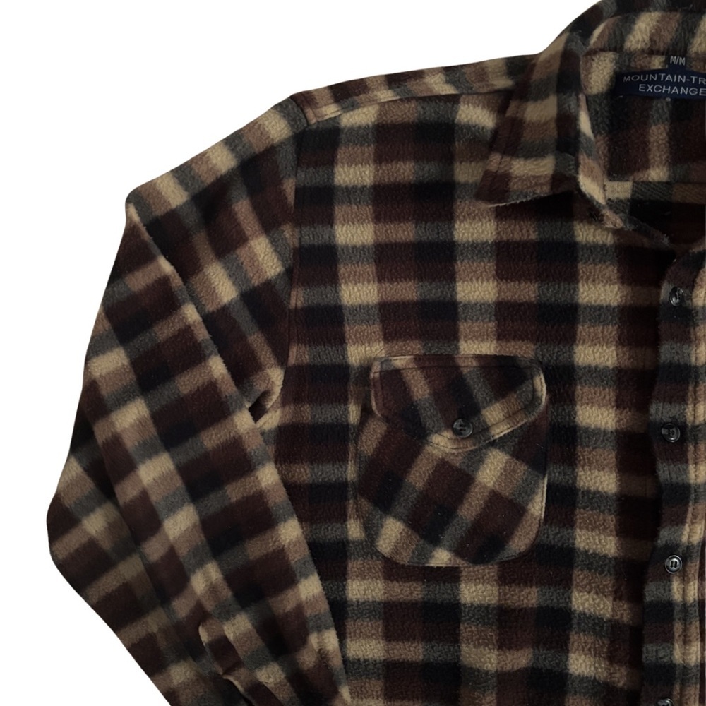 Vintage Mountain Trail Exchange Plaid Flannel Fleece - Picture 3 of 5